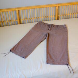 Soft Brown Floral Cargo Capris – Casual Essential by Eddie Bauer